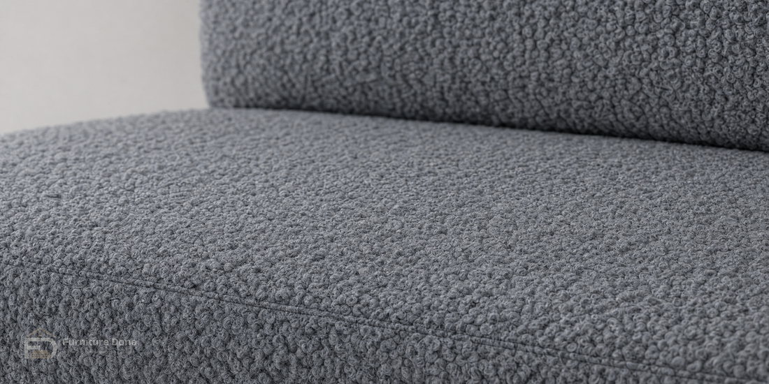 Teddy Bouclé Grey fabric close-up — Furniture Done