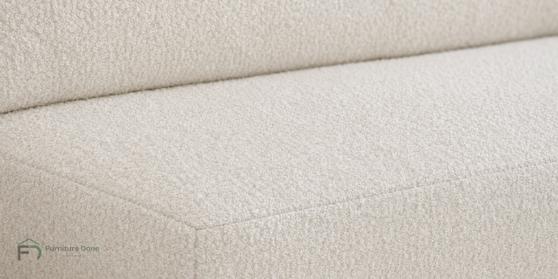 Teddy Bouclé White fabric close-up — Furniture Done