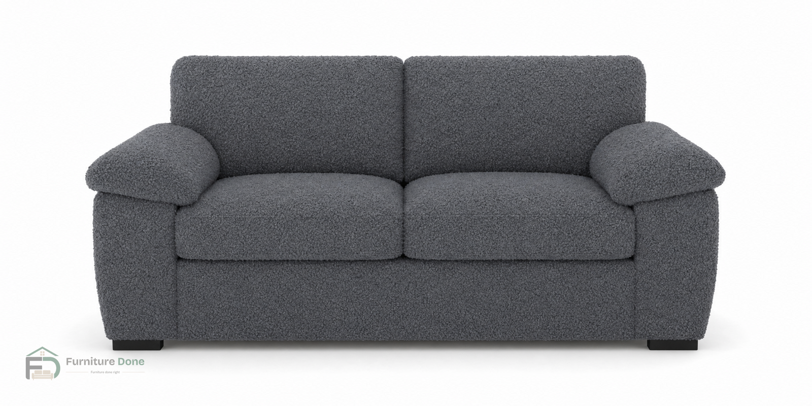 Amalfi 2 Seater Sofa in Teddy Bouclé Grey — Furniture Done