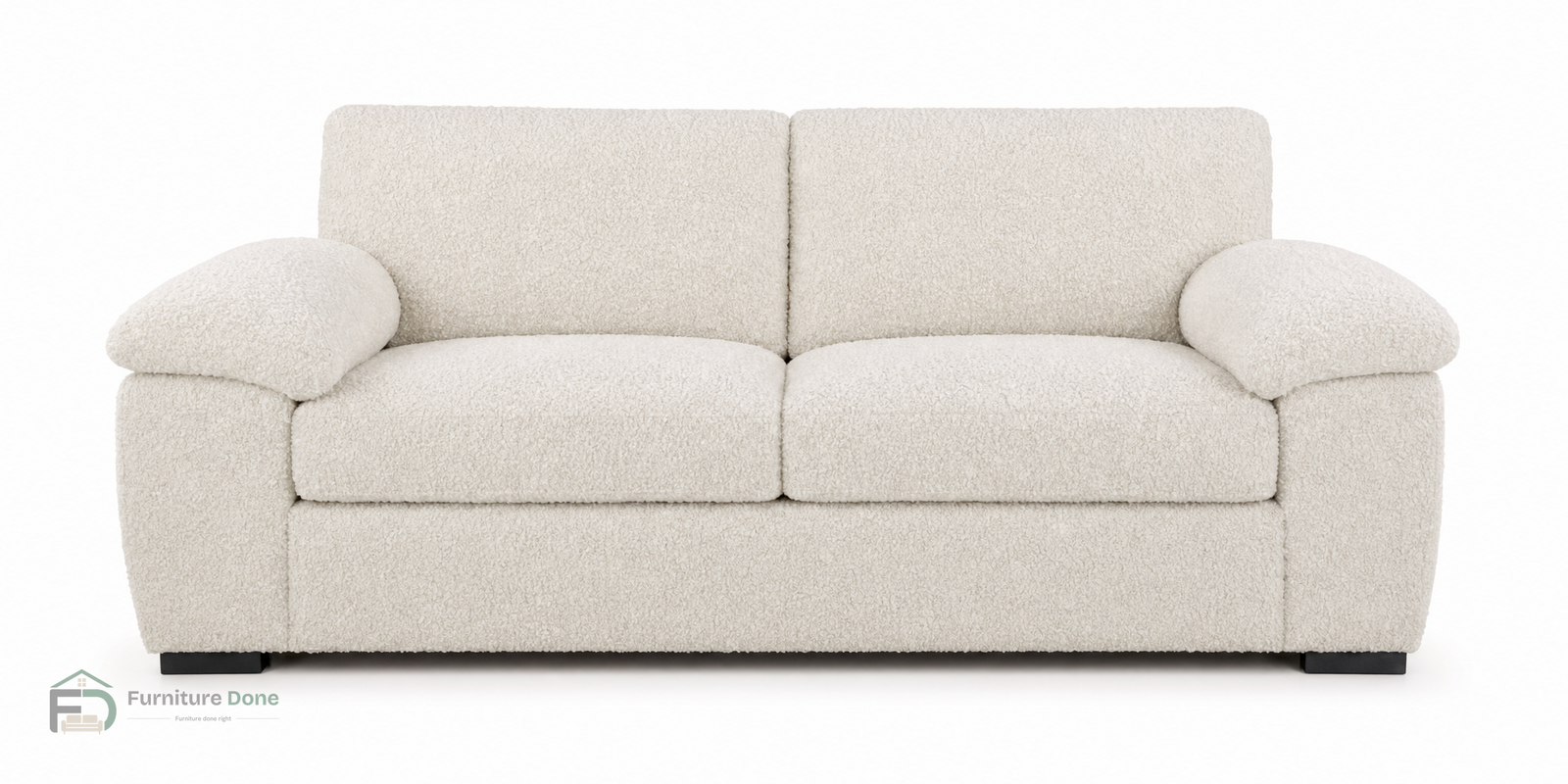 Amalfi 2 Seater Sofa in Teddy Bouclé White — Furniture Done