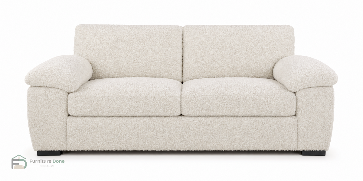 Amalfi 2 Seater Sofa in Teddy Bouclé White — Furniture Done