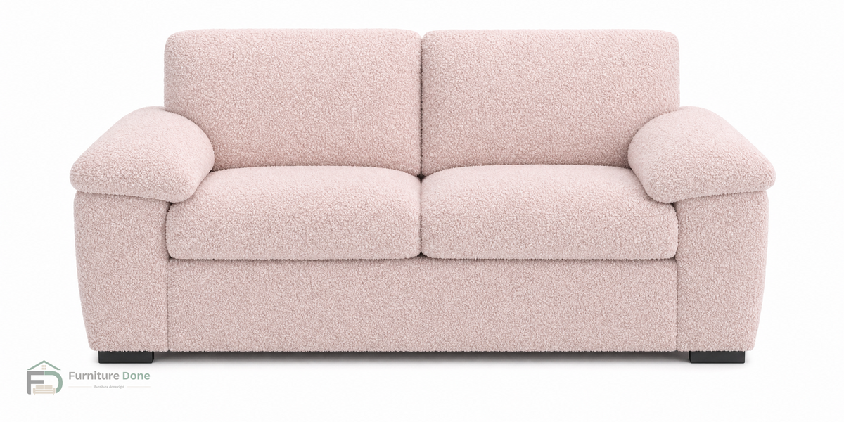 Amalfi 2 Seater Sofa in Teddy Bouclé Pink — Furniture Done