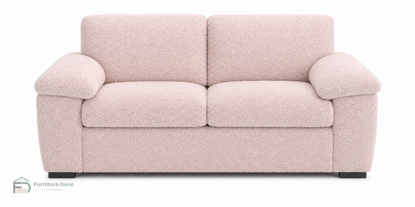Amalfi 2 Seater Sofa in Teddy Bouclé Pink — Furniture Done