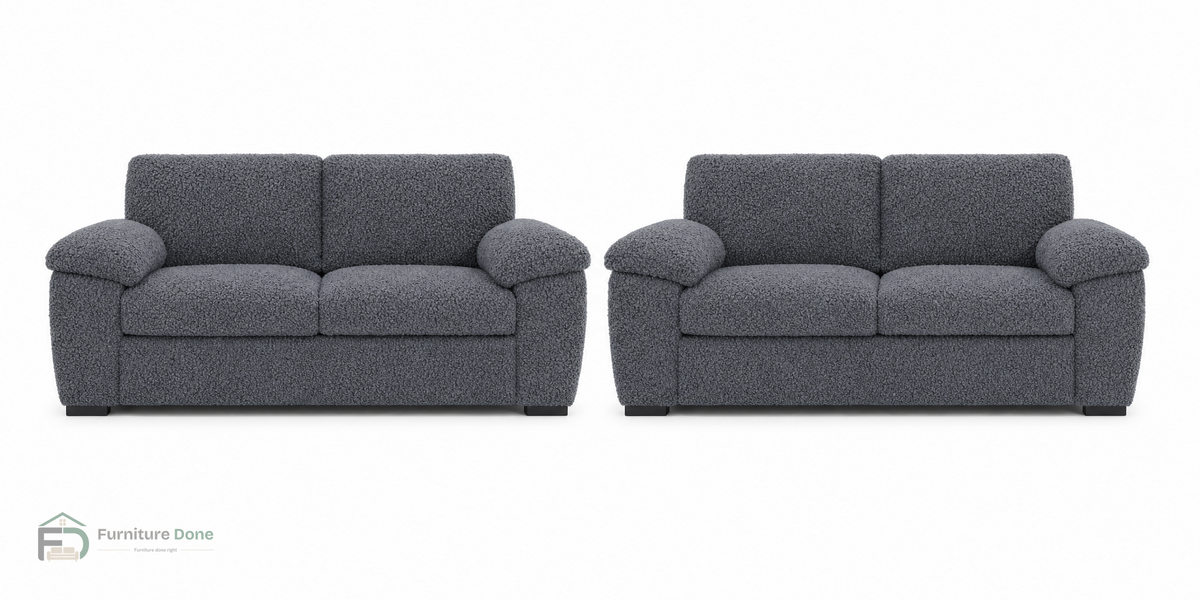 Amalfi 2+2 Sofa Set in Teddy Bouclé Grey — Furniture Done