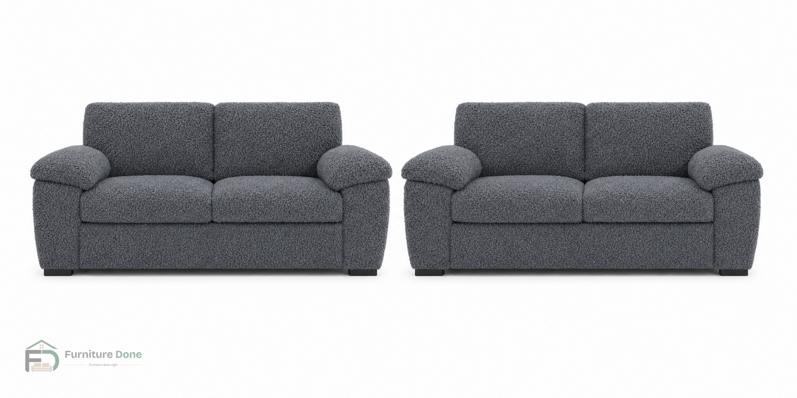 Amalfi 2+2 Sofa Set in Teddy Bouclé Grey — Furniture Done