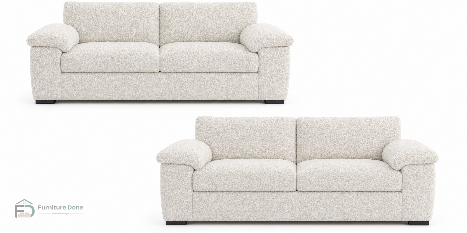 Amalfi 2+2 Sofa Set in Teddy Bouclé White — Furniture Done