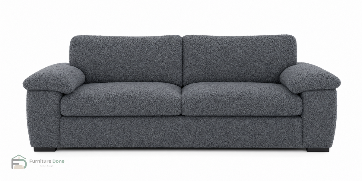 Amalfi 3 Seater Sofa in Teddy Bouclé Grey — Furniture Done