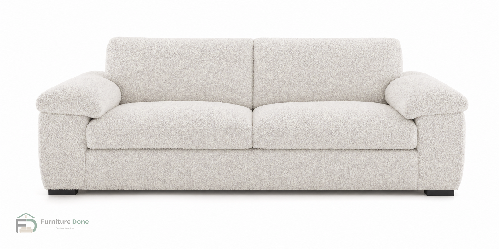 Amalfi 3 Seater Sofa in Teddy Bouclé White — Furniture Done