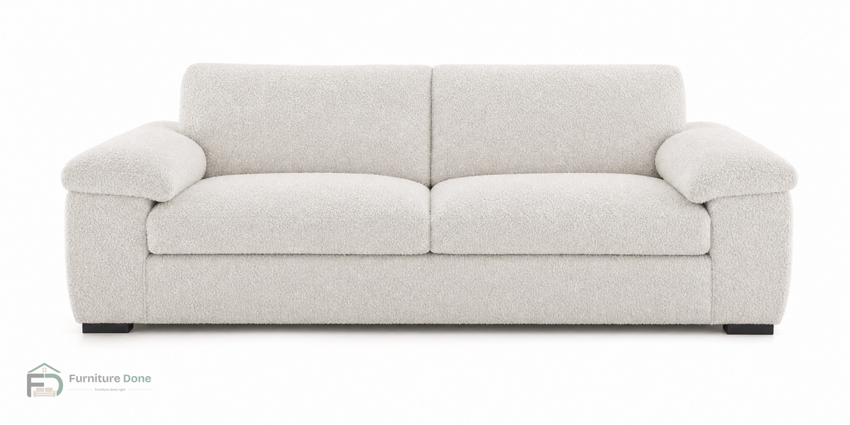 Amalfi 3 Seater Sofa in Teddy Bouclé White — Furniture Done