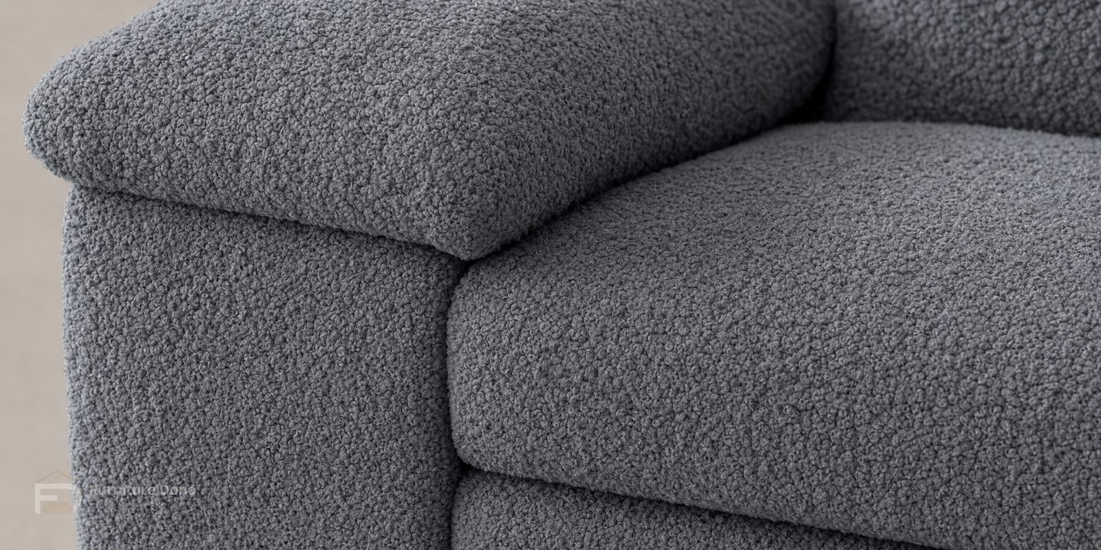 Teddy Bouclé Grey fabric close-up — Furniture Done