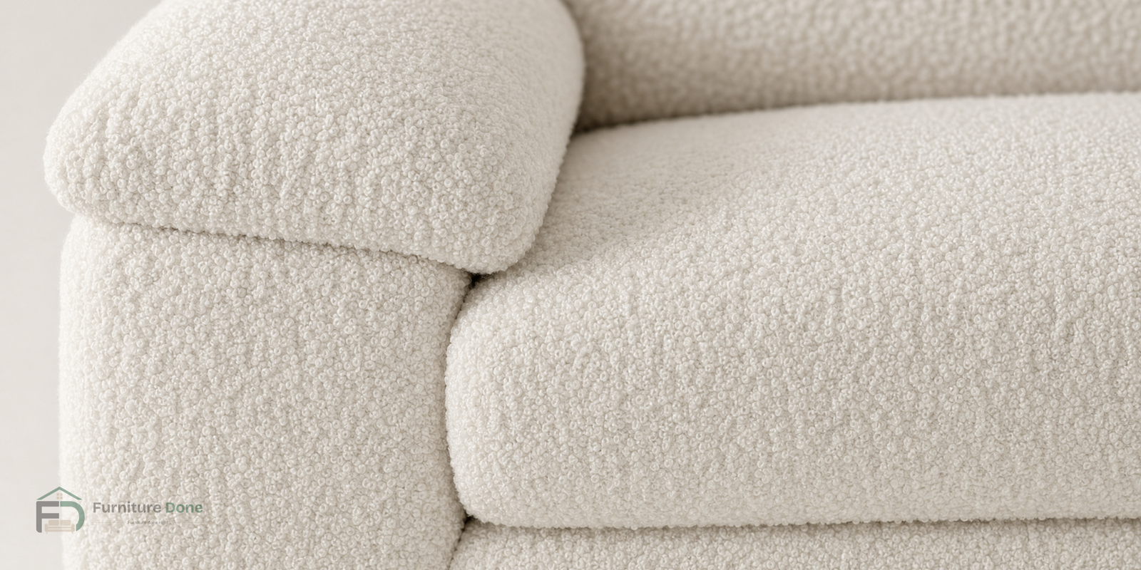 Teddy Bouclé White fabric close-up — Furniture Done