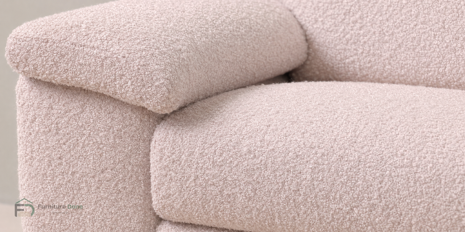 Teddy Bouclé Pink fabric close-up — Furniture Done