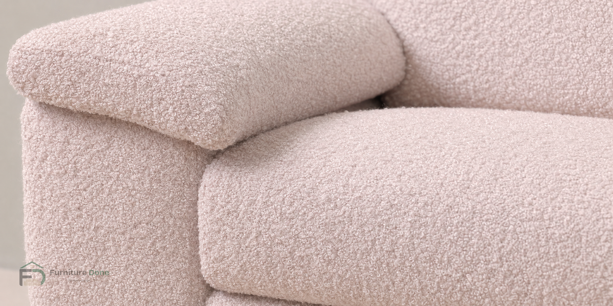 Teddy Bouclé Pink fabric close-up — Furniture Done