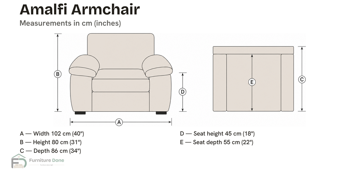Armchair — dimensions