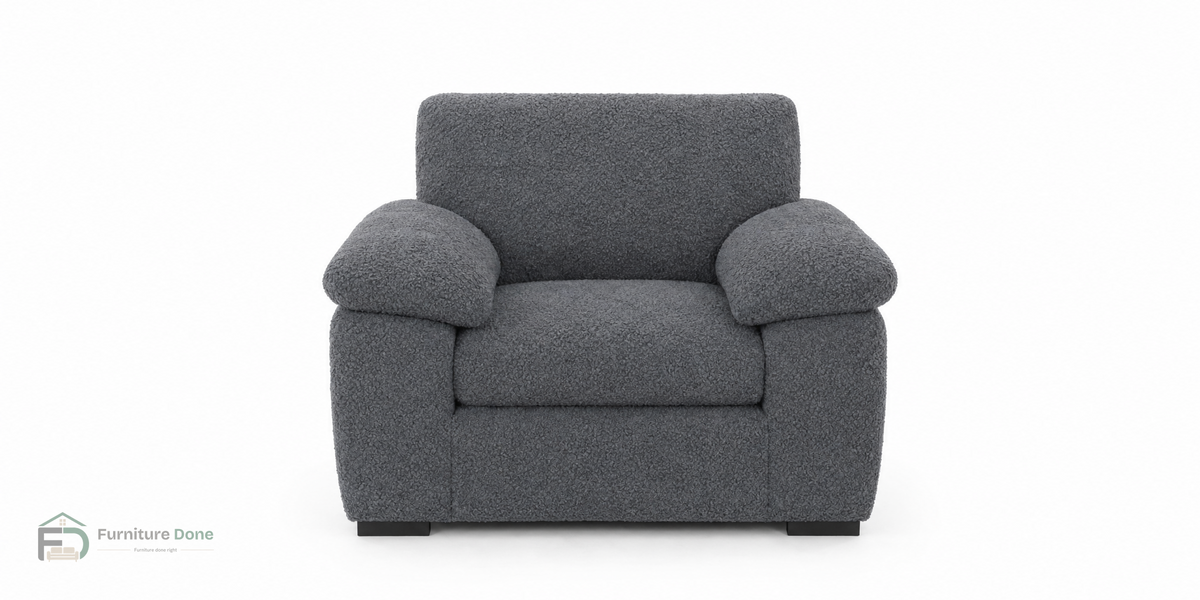 Amalfi Armchair in Teddy Bouclé Grey — Furniture Done