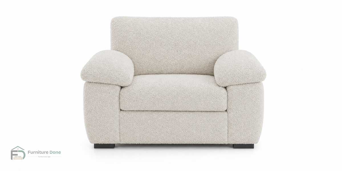 Amalfi Armchair in Teddy Bouclé White — Furniture Done