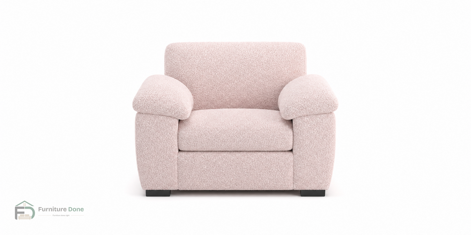 Amalfi Armchair in Teddy Bouclé Pink — Furniture Done