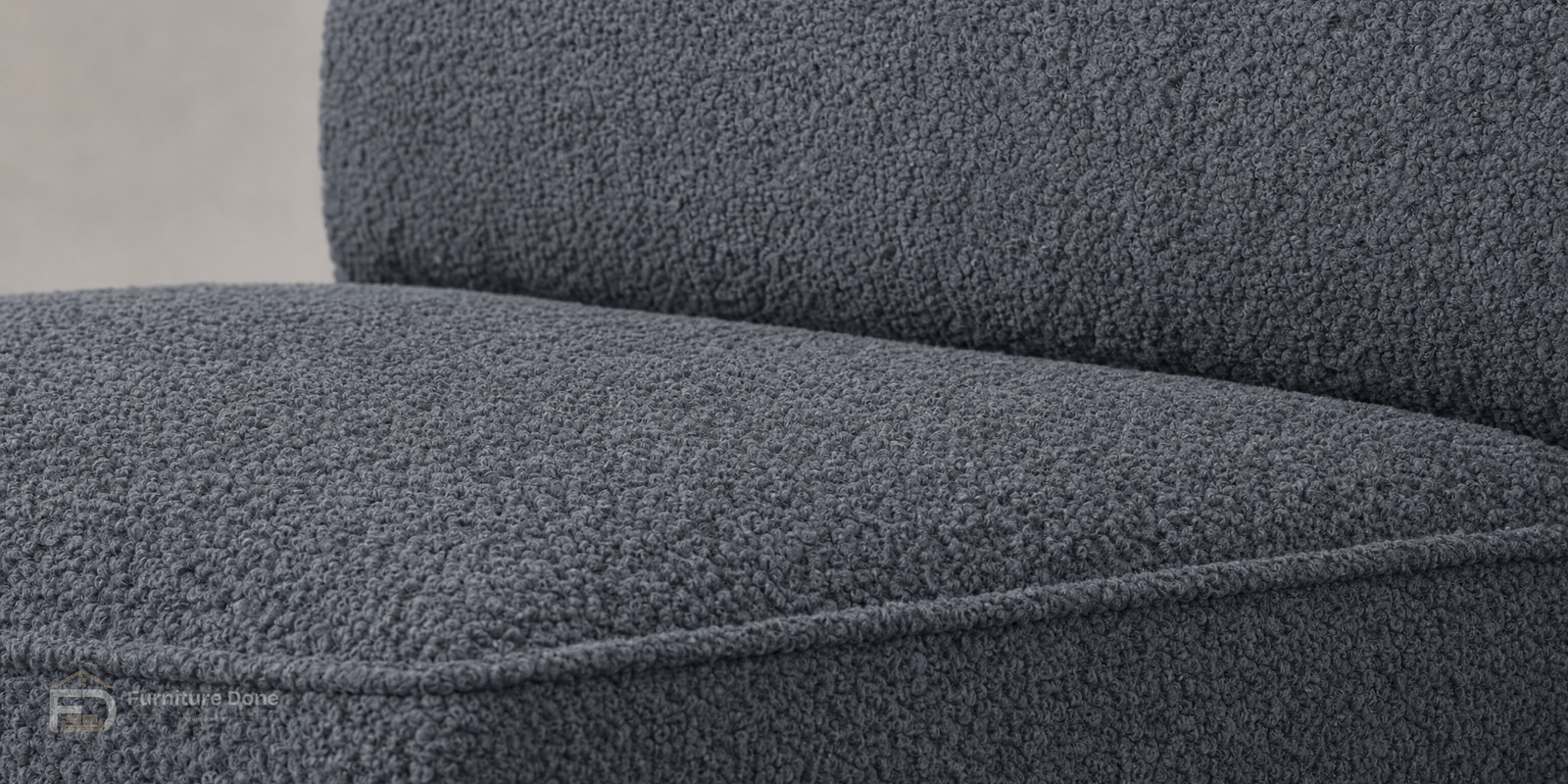 Teddy Bouclé Grey fabric close-up — Furniture Done