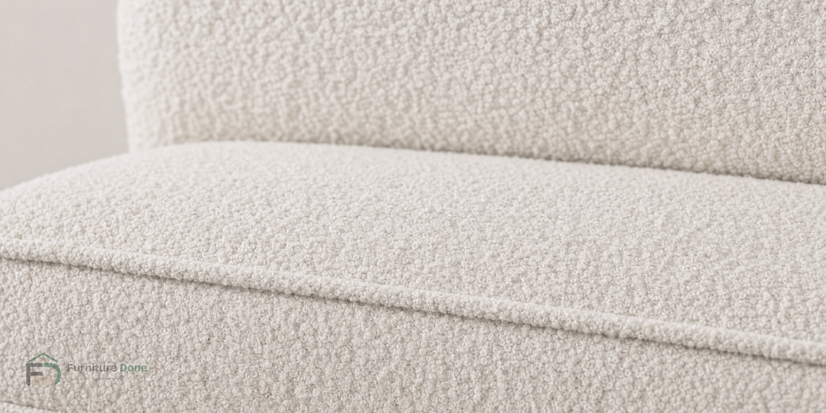 Teddy Bouclé White fabric close-up — Furniture Done