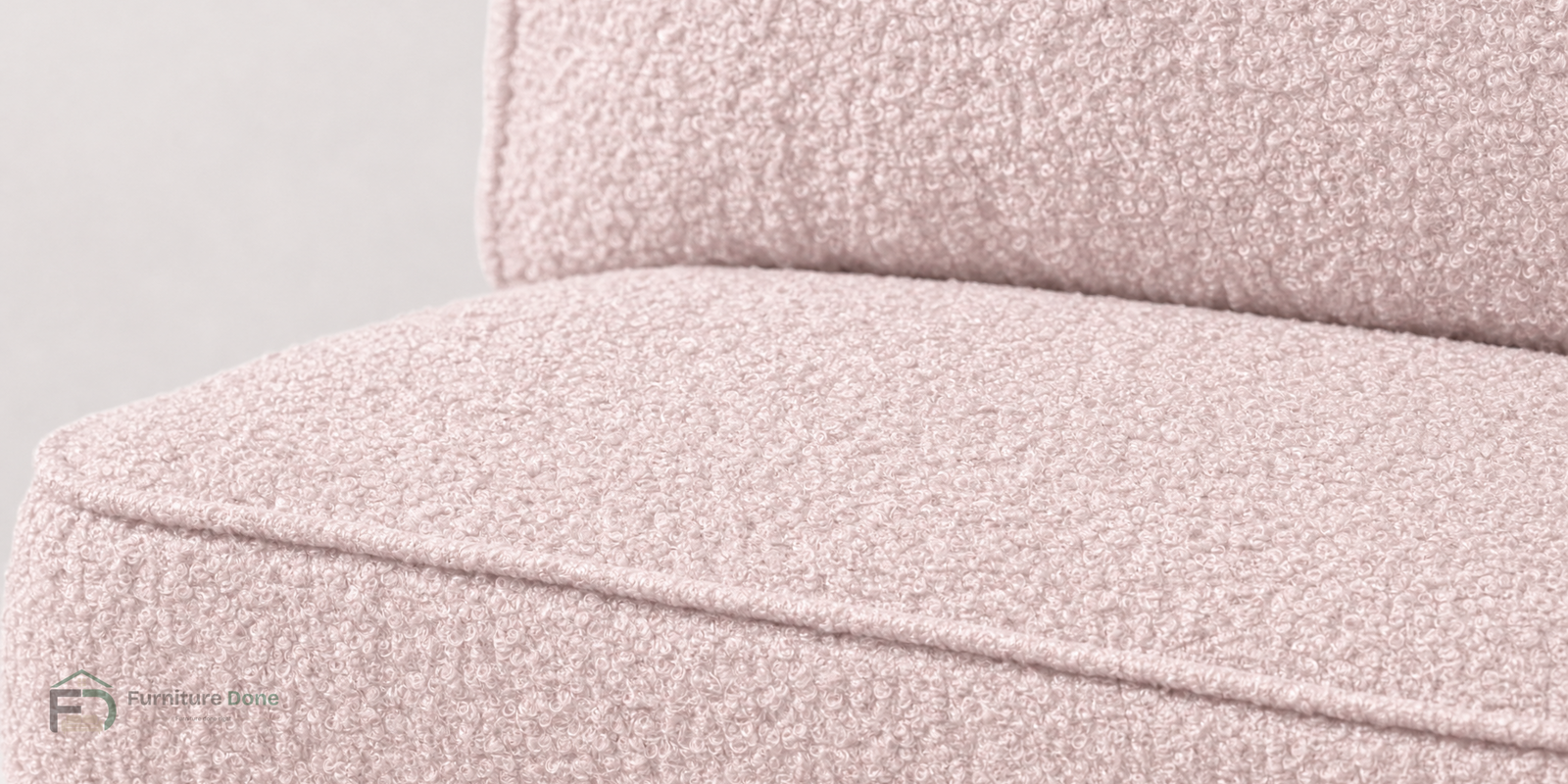 Teddy Bouclé Pink fabric close-up — Furniture Done