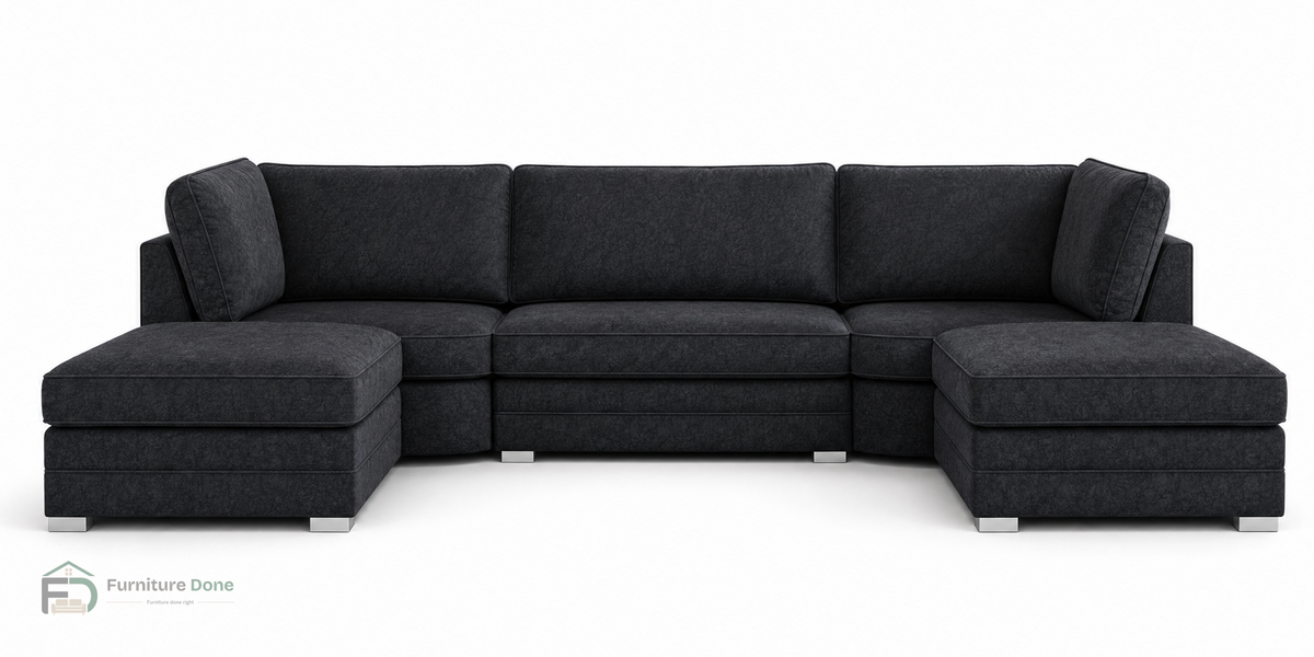 Bishop U Shape Sofa in Dapple Black — Furniture Done