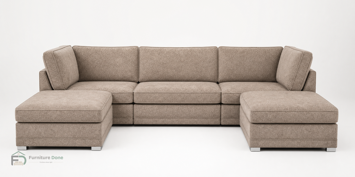 Bishop U Shape Sofa in Dapple Caramel — Furniture Done