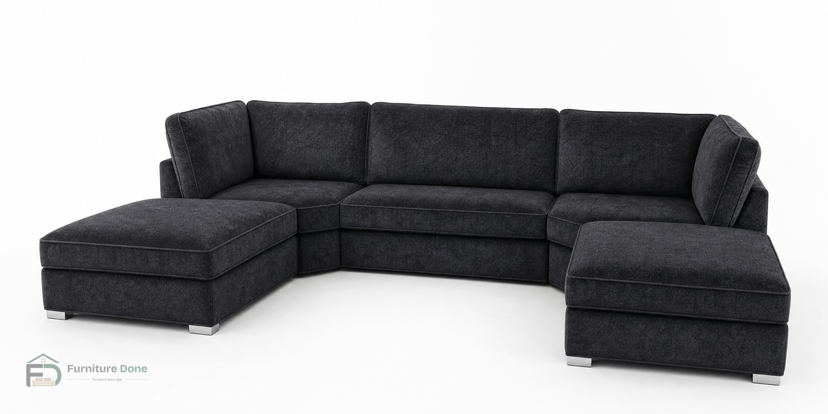 Bishop U Shape Sofa in Dapple Black — Furniture Done