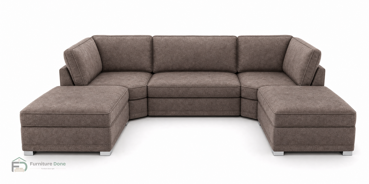 Bishop U Shape Sofa in Dapple Chocolate — Furniture Done