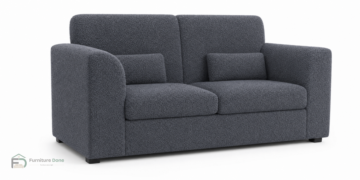 Chicago Full Back 2 Seater Sofa in Teddy Bouclé Grey — Furniture Done