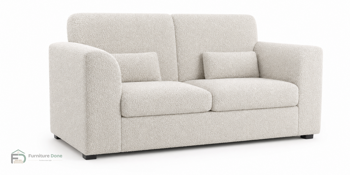 Chicago Full Back 2 Seater Sofa in Teddy Bouclé White — Furniture Done