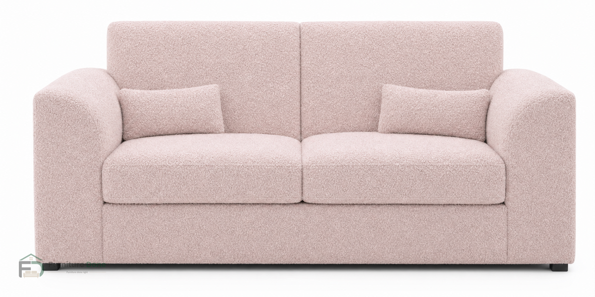 Chicago Full Back 2 Seater Sofa in Teddy Bouclé Pink — Furniture Done