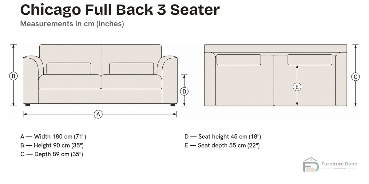 3 Seater — dimensions