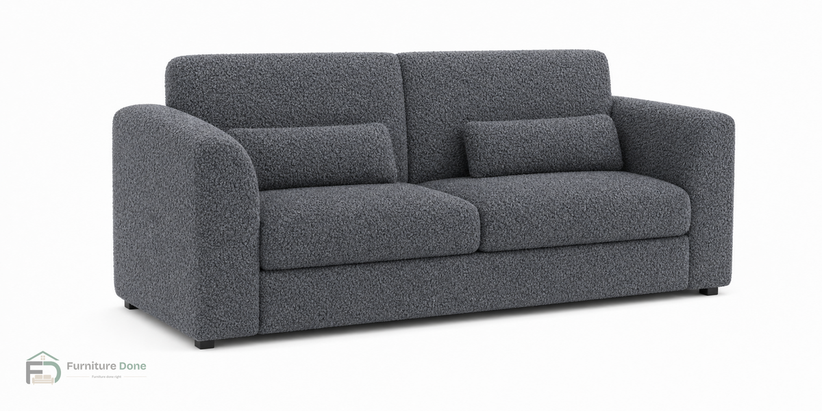 Chicago Full Back 3 Seater Sofa in Teddy Bouclé Grey — Furniture Done