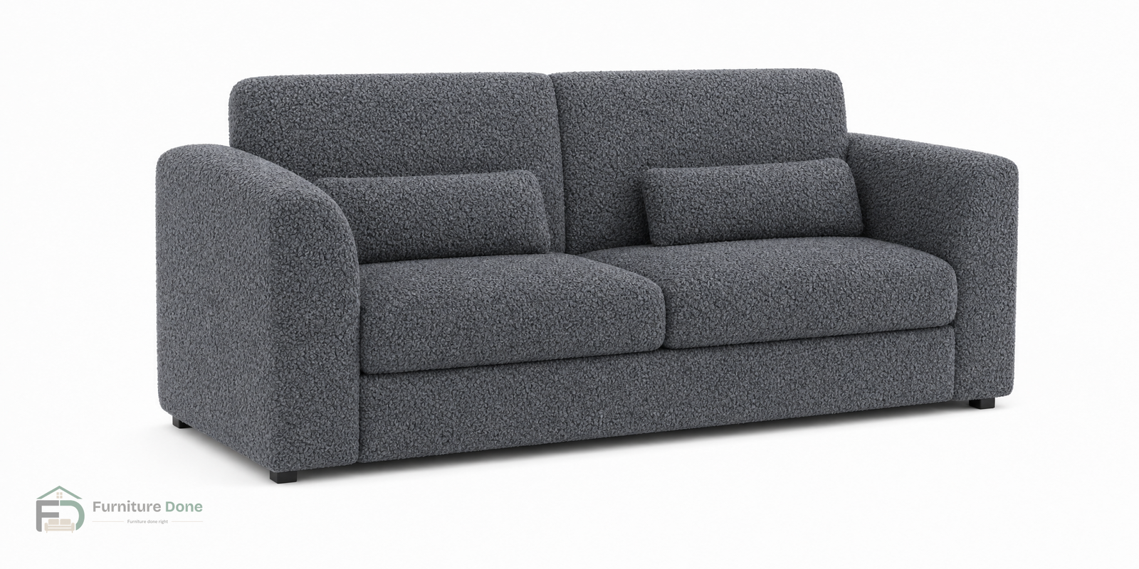 Chicago Full Back 3 Seater Sofa in Teddy Bouclé Grey — Furniture Done