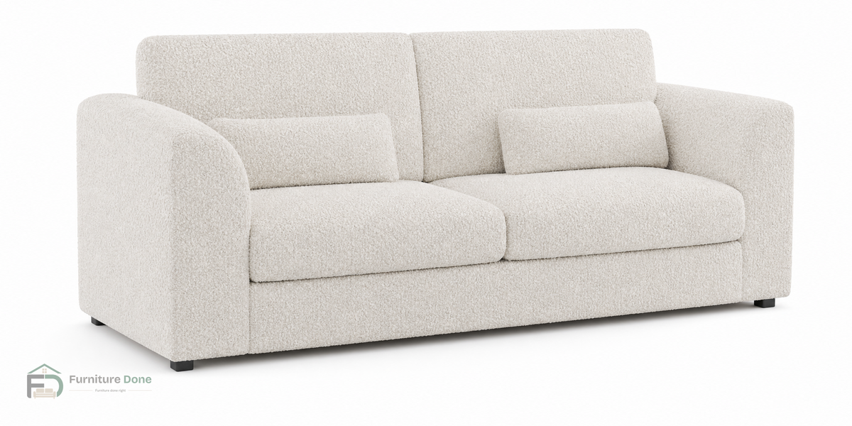 Chicago Full Back 3 Seater Sofa in Teddy Bouclé White — Furniture Done