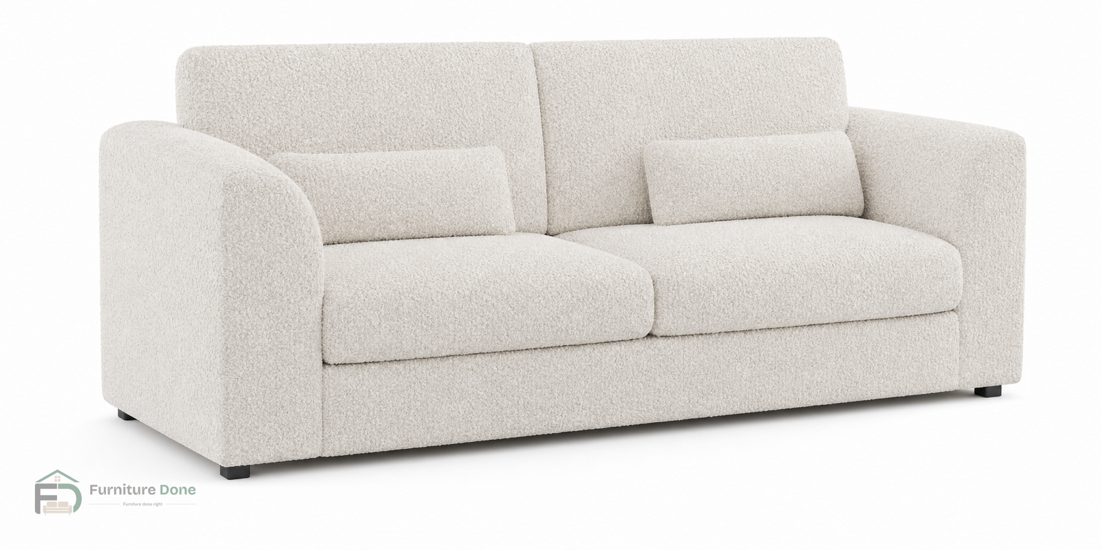 Chicago Full Back 3 Seater Sofa in Teddy Bouclé White — Furniture Done