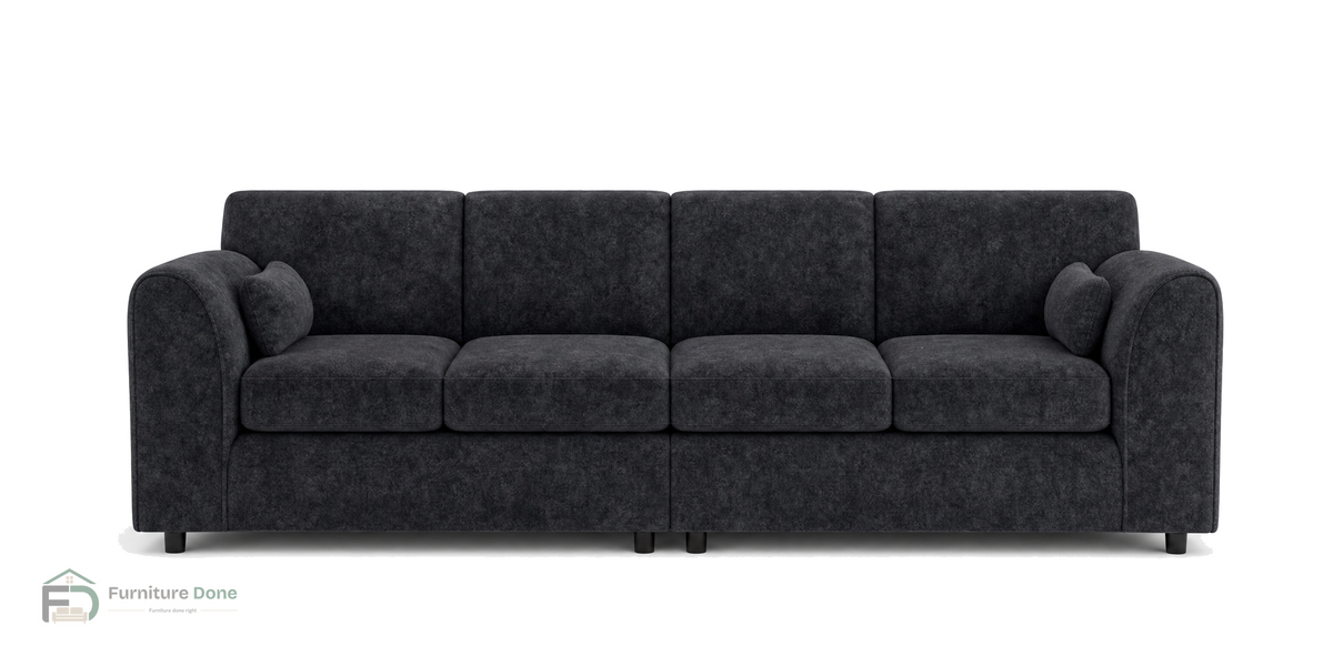 Chicago Full Back 4 Seater Sofa in Dapple Black — Furniture Done