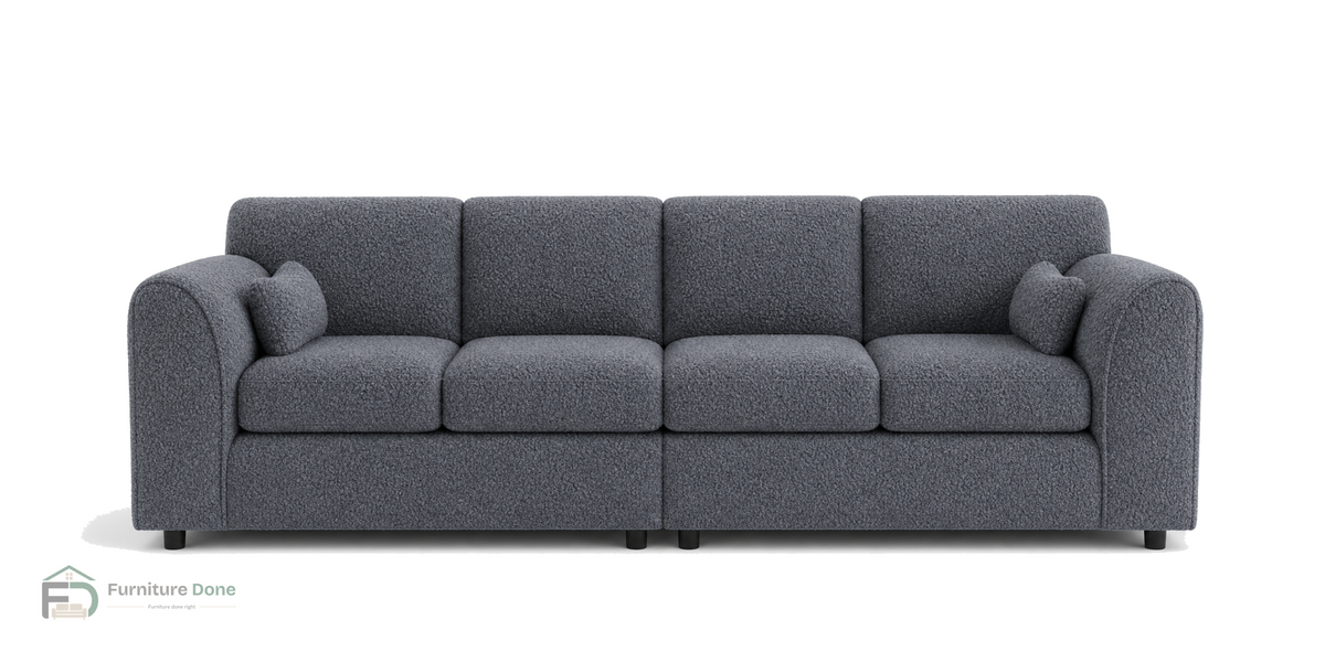 Chicago Full Back 4 Seater Sofa in Teddy Bouclé Grey — Furniture Done