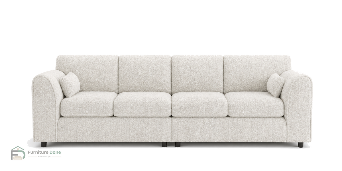 Chicago Full Back 4 Seater Sofa in Teddy Bouclé White — Furniture Done