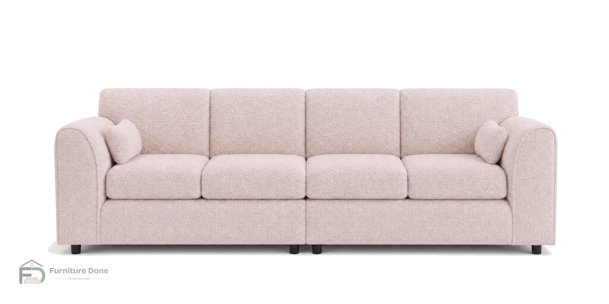 Chicago Full Back 4 Seater Sofa in Teddy Bouclé Pink — Furniture Done
