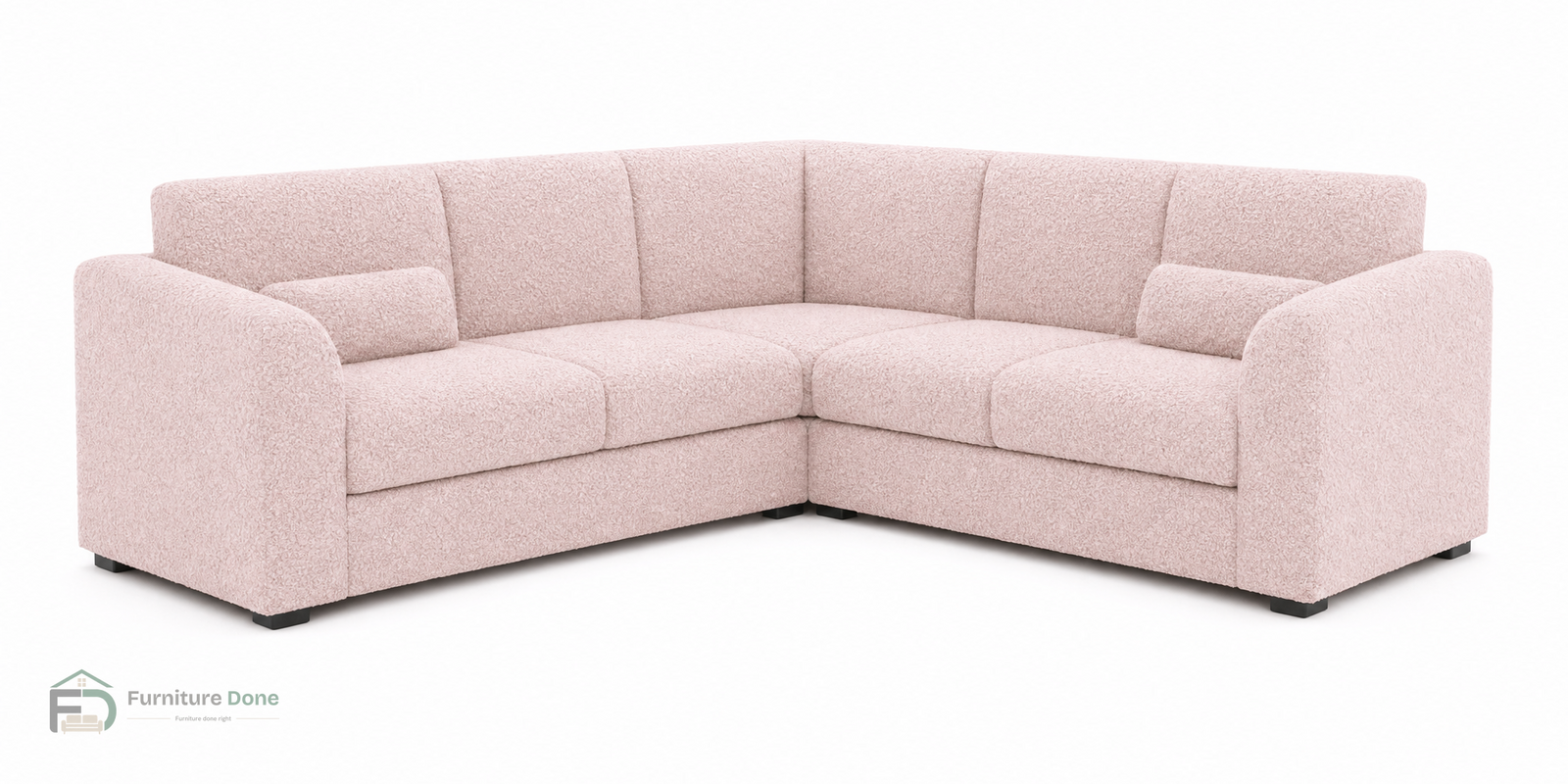 Chicago Full Back Symmetrical Sofa in Teddy Bouclé Pink — Furniture Done