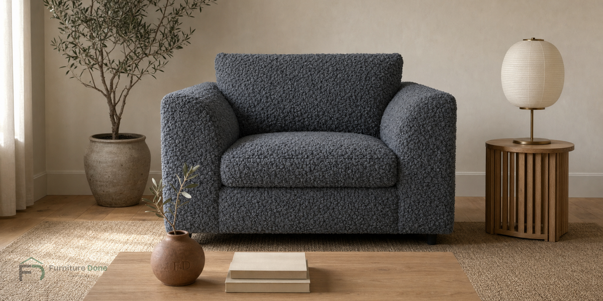 Chicago Armchair in Teddy Bouclé Grey — Furniture Done