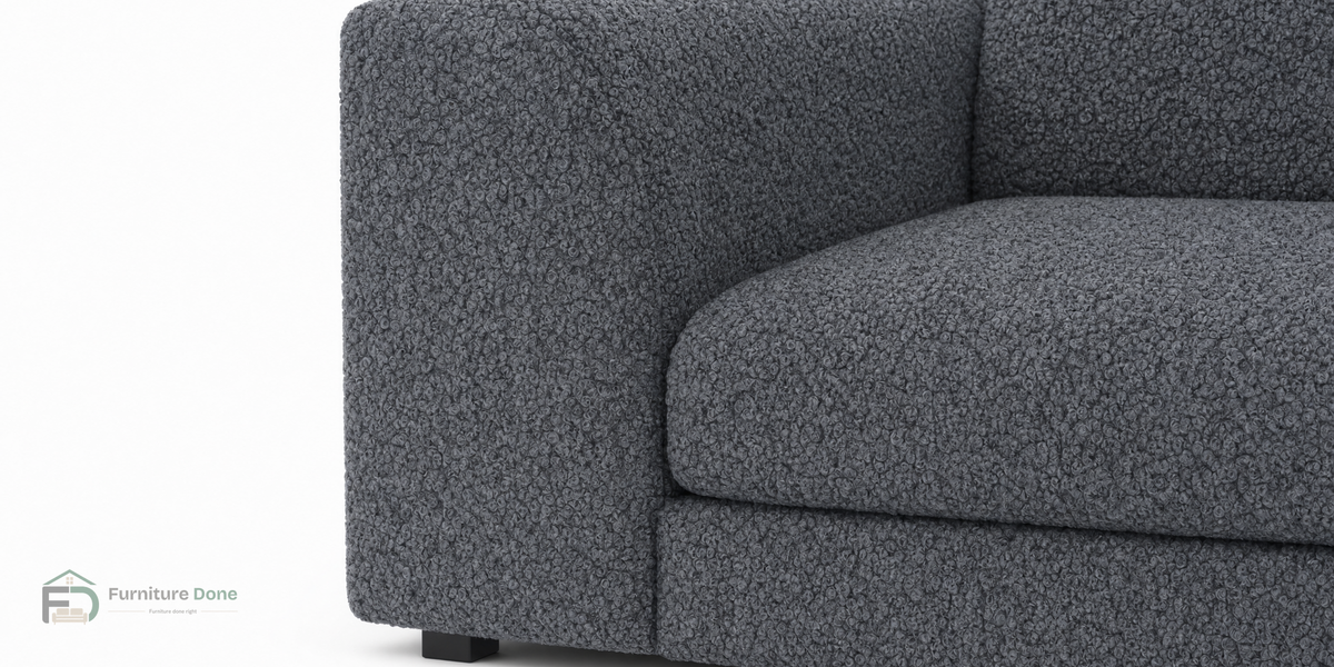 Teddy Bouclé Grey arm close-up — Furniture Done