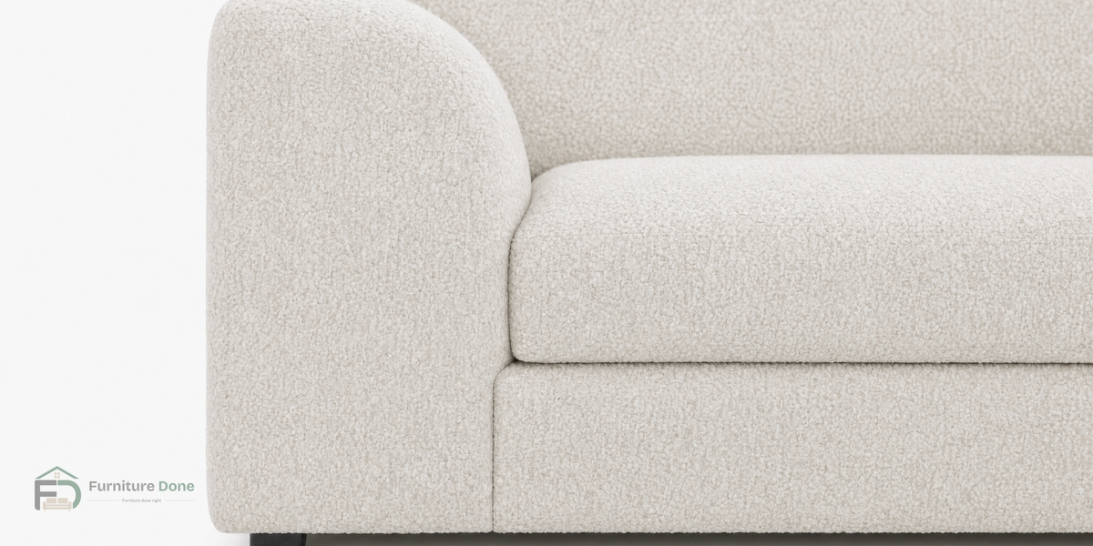 Teddy Bouclé White arm close-up — Furniture Done
