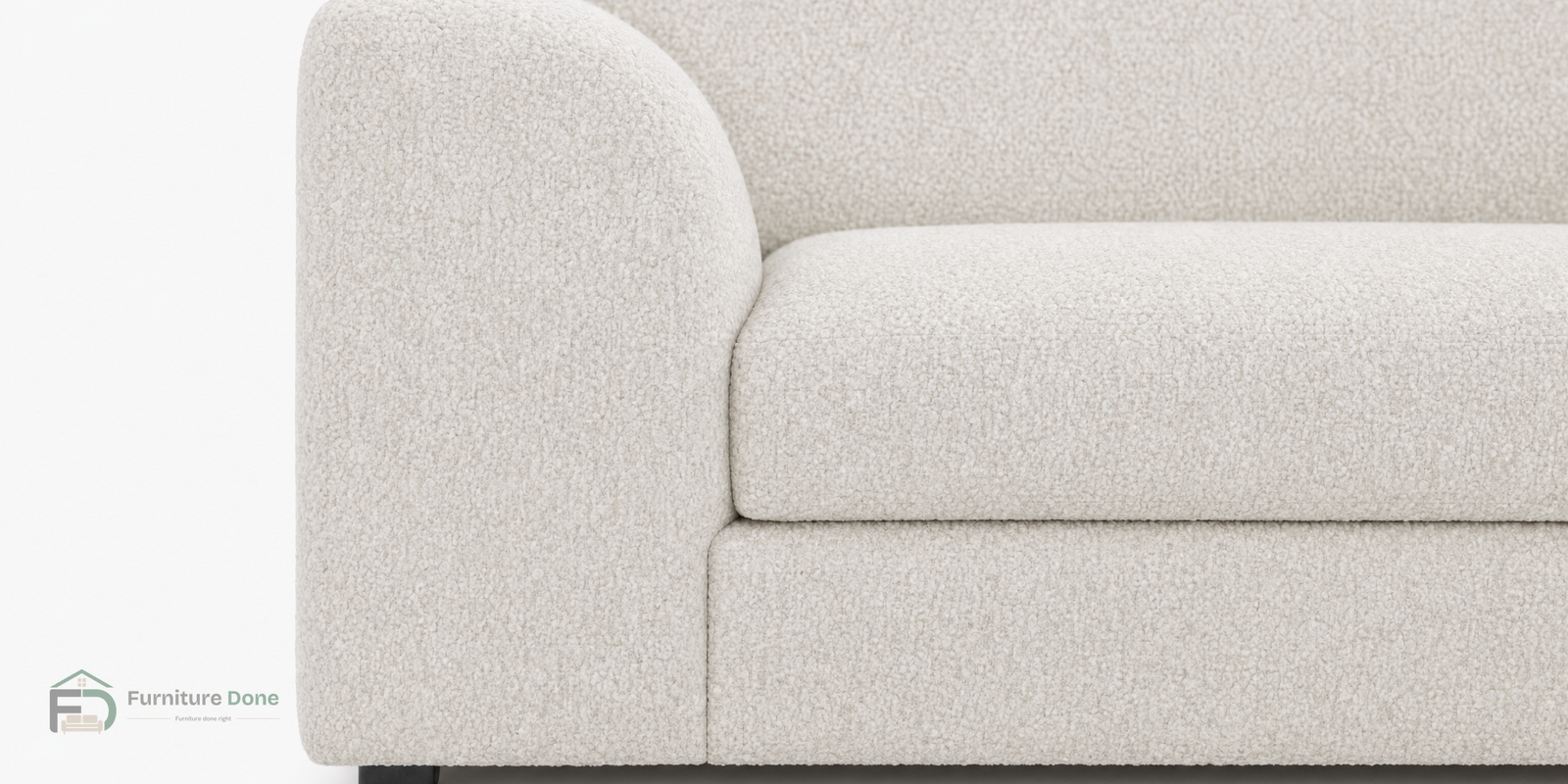 Teddy Bouclé White arm close-up — Furniture Done
