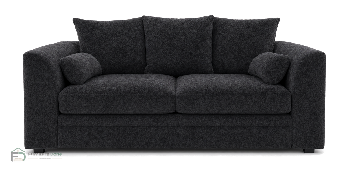 Chicago Scatter Back 2 Seater Sofa in Dapple Black — Furniture Done
