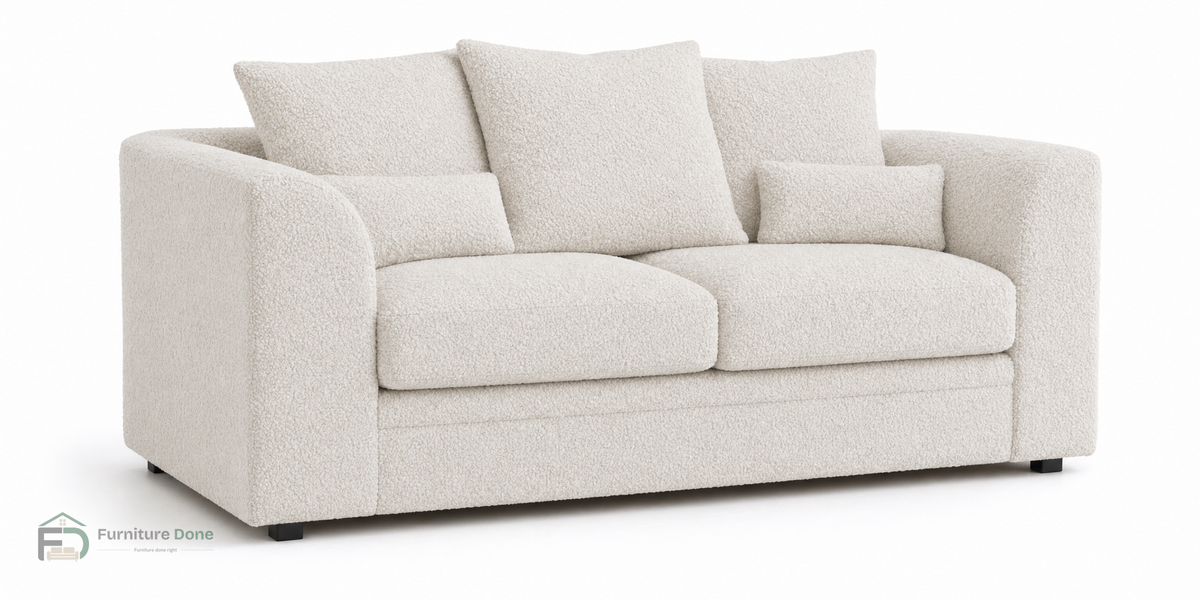 Two seater sofa in Teddy Bouclé White