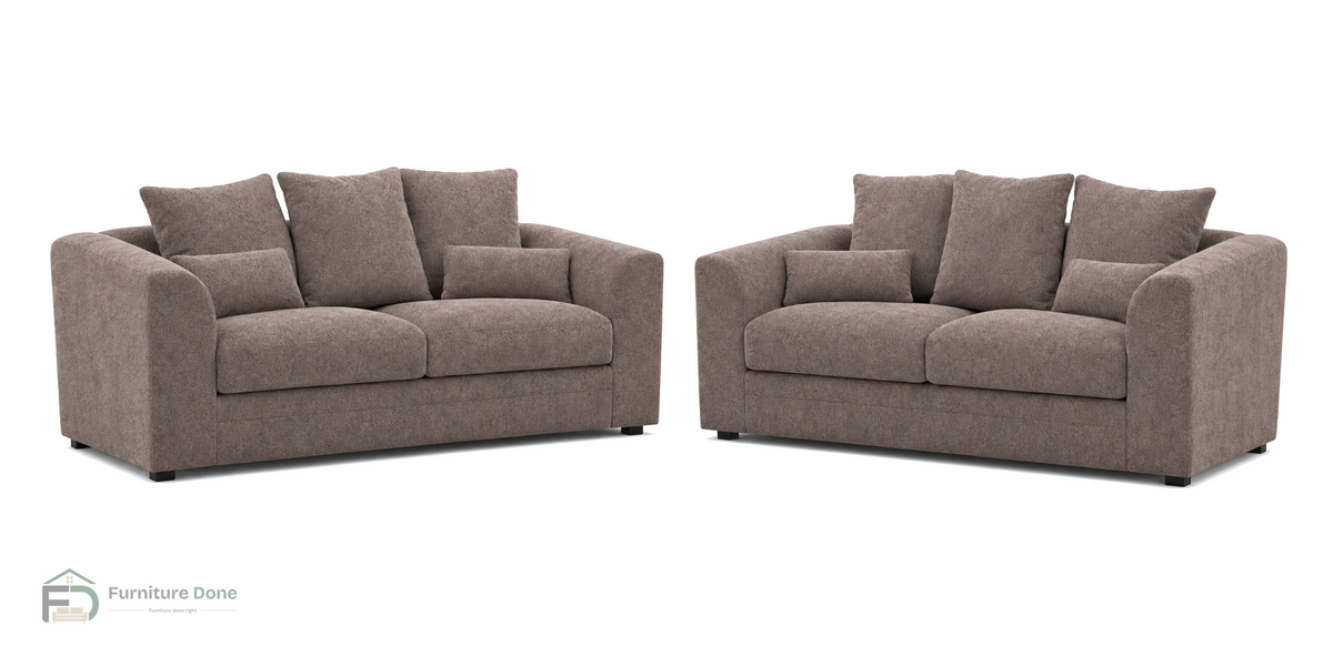 Chicago Scatter Back 2+2 Sofa Set in Dapple Chocolate — Furniture Done