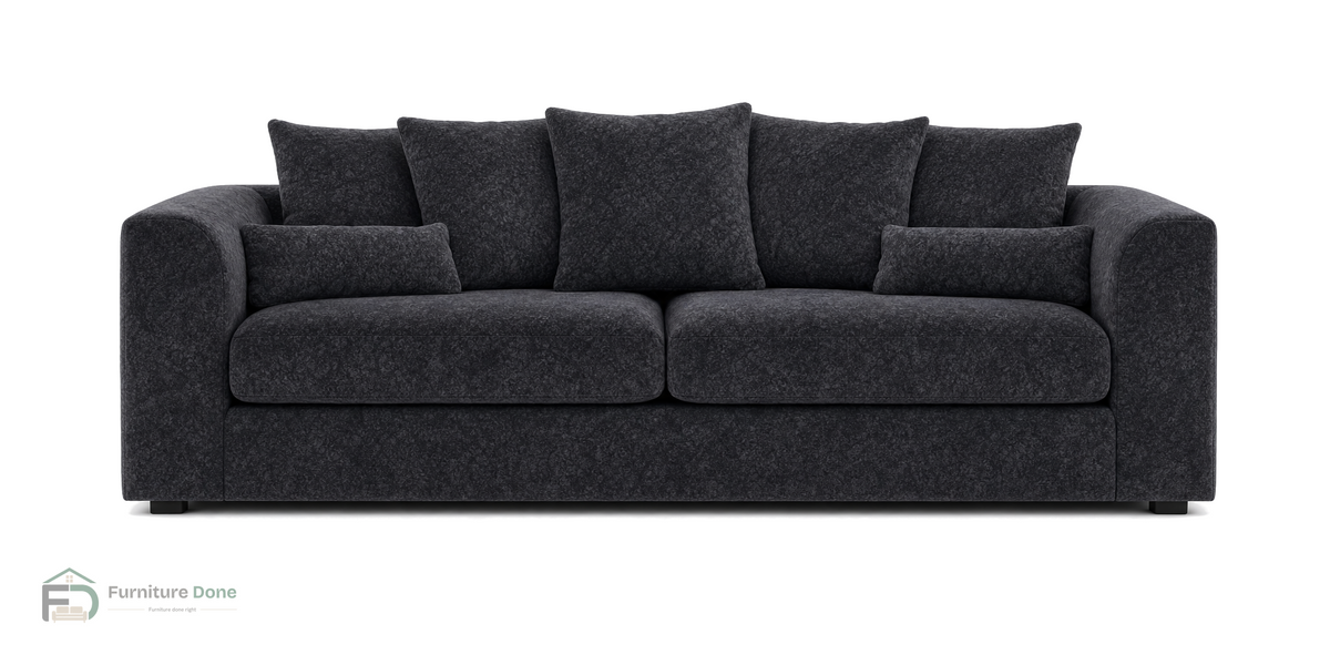 Chicago Scatter Back 3 Seater Sofa in Dapple Black — Furniture Done
