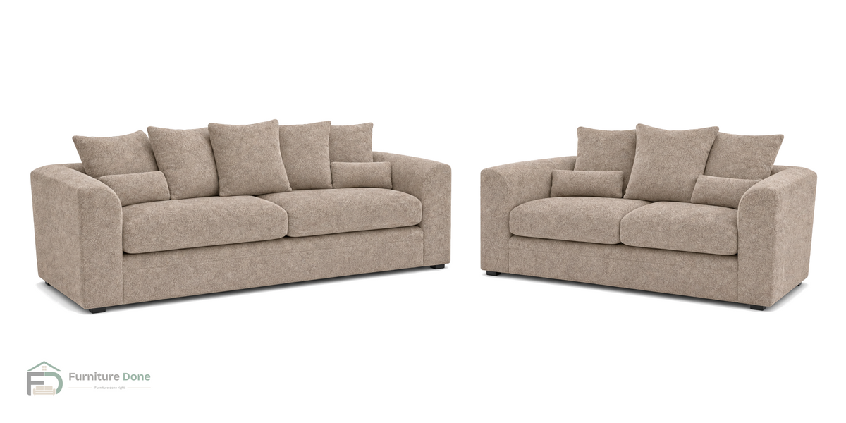 Chicago Scatter Back 3+2 Sofa Set in Dapple Caramel — Furniture Done